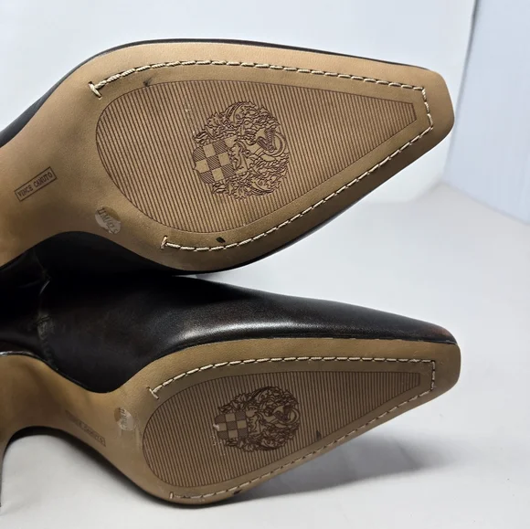 Vince Camuto Cristin Knee High Boots Sz 11M Wide Calf Washed Brown Leather - Picture 10 of 11